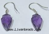 NGE422 9*15mm arrowhead-shaped amethyst earrings wholesale