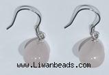 NGE428 10*10mm teardrop rose quartz earrings wholesale