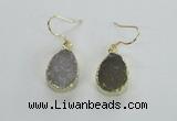 NGE45 12*15mm - 13*18mm teardrop druzy agate earrings