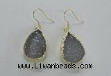 NGE46 15*20mm - 16*22mm teardrop druzy agate earrings