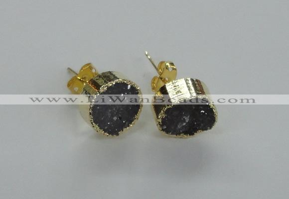 NGE49 12mm - 14mm freefrom druzy agate earrings wholesale