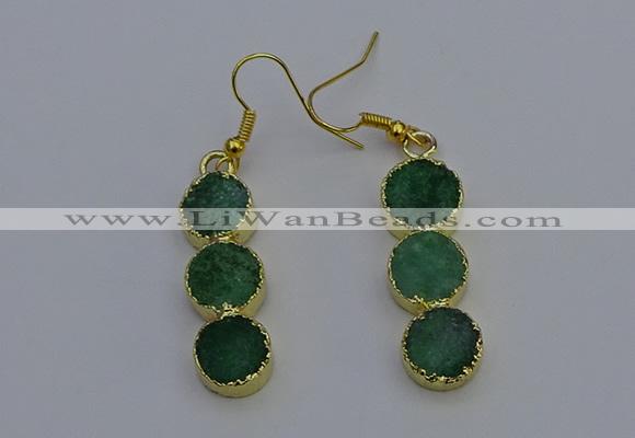 NGE5046 10*30mm - 10*32mm druzy agate gemstone earrings wholesale