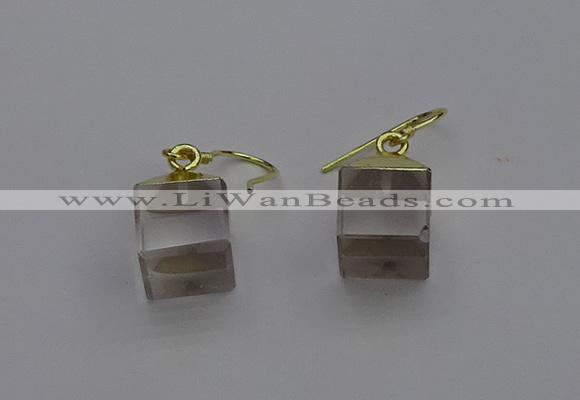 NGE5080 10*15mm cube white crystal gemstone earrings wholesale