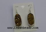 NGE5122 10*22mm - 12*25mm freeform plated druzy quartz earrings