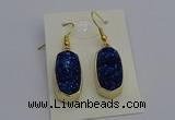 NGE5135 10*22mm - 12*25mm freeform plated druzy quartz earrings