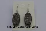 NGE5141 10*22mm - 12*25mm freeform plated druzy quartz earrings