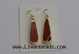 NGE5171 10*28mm - 10*30mm flat teardrop mookaite earrings