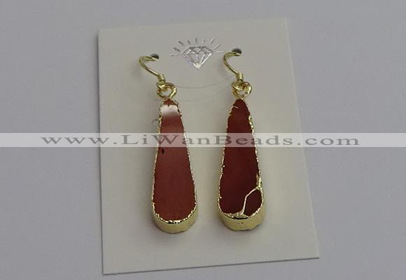 NGE5171 10*28mm - 10*30mm flat teardrop mookaite earrings