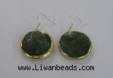 NGE59 30mm flat round agate gemstone earrings wholesale