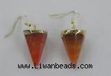 NGE61 14*20mm - 15*22mm cone agate gemstone earrings wholesale