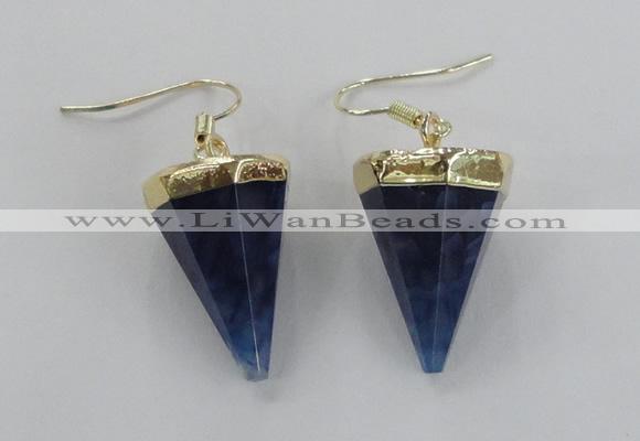 NGE64 14*20mm - 15*22mm cone agate gemstone earrings wholesale