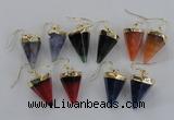 NGE66 14*20mm - 15*22mm cone agate gemstone earrings wholesale