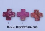 NGP03 5PCS 45*45mm cross dyed imperial jasper pendants wholesale