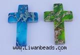 NGP05 5PCS 40*60mm cross dyed imperial jasper pendants wholesale