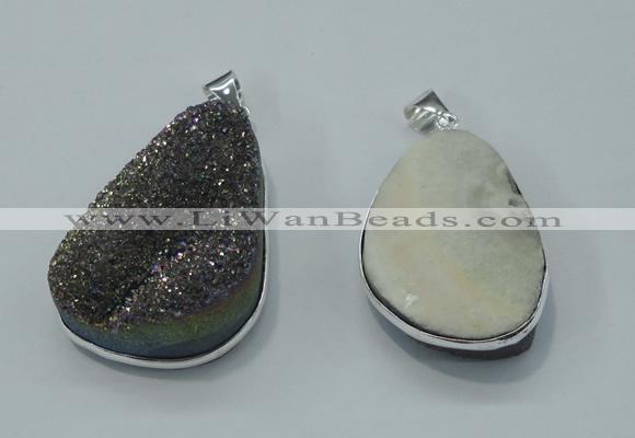 NGP1003 25*35mm - 35*45mm freeform druzy agate beads pendant