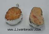 NGP1007 25*35mm - 35*45mm freeform druzy agate beads pendant