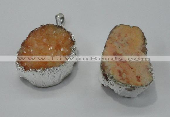 NGP1007 25*35mm - 35*45mm freeform druzy agate beads pendant