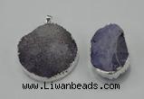 NGP1009 25*35mm - 35*45mm freeform druzy agate beads pendant