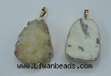 NGP1023 25*35mm - 35*45mm freeform druzy agate beads pendant