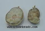 NGP1024 25*35mm - 35*45mm freeform druzy agate beads pendant