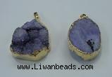 NGP1029 25*35mm - 35*45mm freeform druzy agate beads pendant