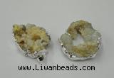 NGP1138 25*35mm - 40*45mm freeform druzy agate pendants with brass setting