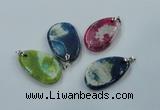 NGP1228 30*45mm - 35*50mm freeform agate pendants with brass setting