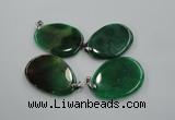 NGP1229 35*50mm - 45*55mm freeform agate pendants with brass setting