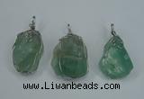 NGP1293 18*30mm – 25*35mm nuggets green fluorite pendants