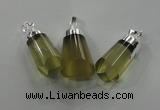 NGP1352 15*30mm - 18*40mm faceted nuggets lemon quartz pendants