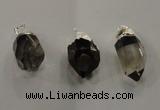 NGP1354 15*35mm - 20*40mm faceted nuggets smoky quartz pendants