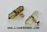 NGP1363 7*35mm - 11*30mm faceted nuggets lemon quartz pendants