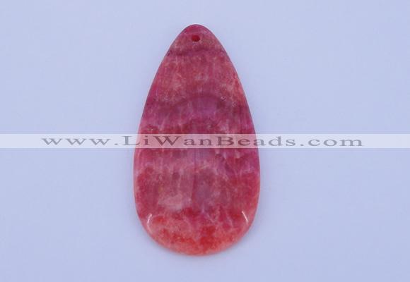 NGP141 2pcs 30*60mm teardrop dyed rhodochrosite gemstone pendants