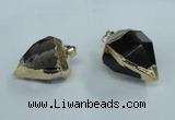 NGP1417 20*25mm - 25*30mm faceted nuggets smoky quartz pendants