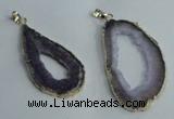 NGP1427 30*45mm - 45*55mm freeform plated druzy agate pendants