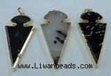 NGP1433 25*60mm - 30*65mm arrowhead agate pendants wholesale