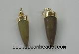 NGP1454 8*25mm - 10*35mm bullet agate gemstone pendants wholesale