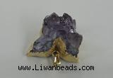 NGP1469 25*35mm - 30*40mm butterfly druzy amethyst gemstone pendants