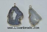 NGP1478 30*45mm - 40*55mm freeform blue lace agate pedants