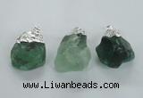 NGP1482 20*35mm - 25*45mm nuggets green fluorite pendants