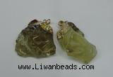 NGP1502 20*30mm - 25*50mm nuggets lemon quartz pendants