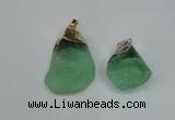 NGP1503 20*30mm - 25*50mm nuggets green fluorite pendants