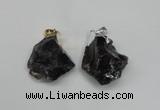 NGP1505 20*30mm - 25*50mm nuggets smoky quartz pendants