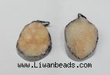 NGP1519 30*35mm - 30*40mm freeform plated druzy agate pendants