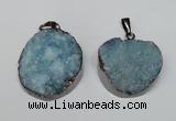 NGP1522 30*35mm - 30*40mm freeform plated druzy agate pendants