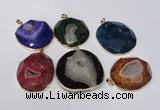 NGP1531 50*55mm - 55*60mm freeform druzy agate pendants