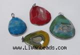 NGP1534 40*50mm - 50*60mm freeform druzy agate pendants