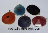 NGP1537 45*55mm - 50*60mm freeform agate gemstone pendants