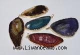 NGP1543 30*65mm - 40*65mm freeform agate gemstone pendants