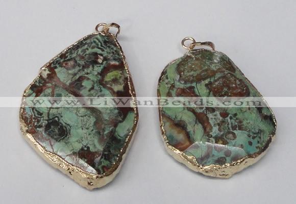 NGP1553 35*45mm - 45*55mm freeform ocean agate pendants